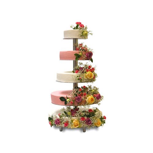 Featured image for “Hochzeitstorte mit Blumen, 5 stöckig”